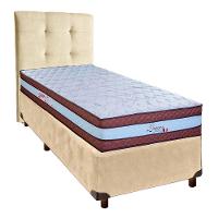 Cama + Box Perola E Colchão Molas Ensacadas Solteiro - Legaccy Paropas + Cabeceira - 1