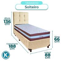 Cama + Box Perola E Colchão Molas Ensacadas Solteiro - Legaccy Paropas + Cabeceira - 3