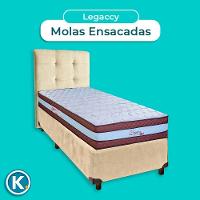 Cama + Box Perola E Colchão Molas Ensacadas Solteiro - Legaccy Paropas + Cabeceira