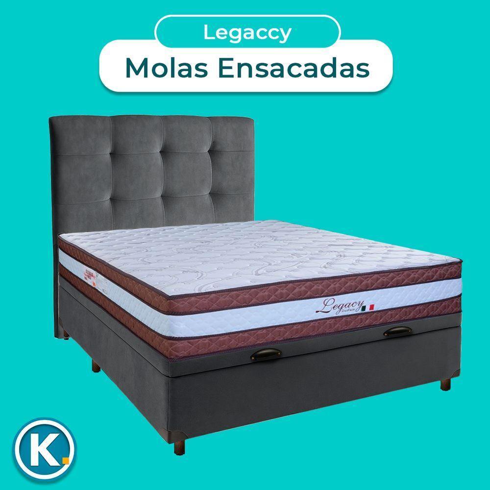 Cama + Bau Blindado E Colchão Molas Ensacadas Casal - Legaccy Paropas + Cabeceira - 4