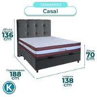 Cama + Bau Blindado E Colchão Molas Ensacadas Casal - Legaccy Paropas + Cabeceira - 3