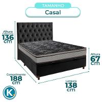 Cama + Bau Blindado E Colchão D28 Casal - Conforto Paropas + Cabeceira - 3