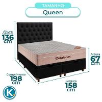Cama + Bau Blindado E Colchão Ortobom Molas Ensacadas Queen - Airtech + Cabeceira - 5