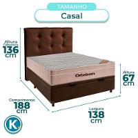 Cama + Bau Blindado E Colchão Ortobom Molas Ensacadas Casal - Airtech + Cabeceira - 3