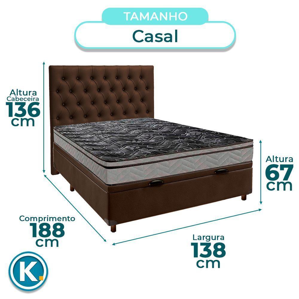 Cama + Bau Blindado E Colchão D28 Casal - Conforto Paropas + Cabeceira - 3