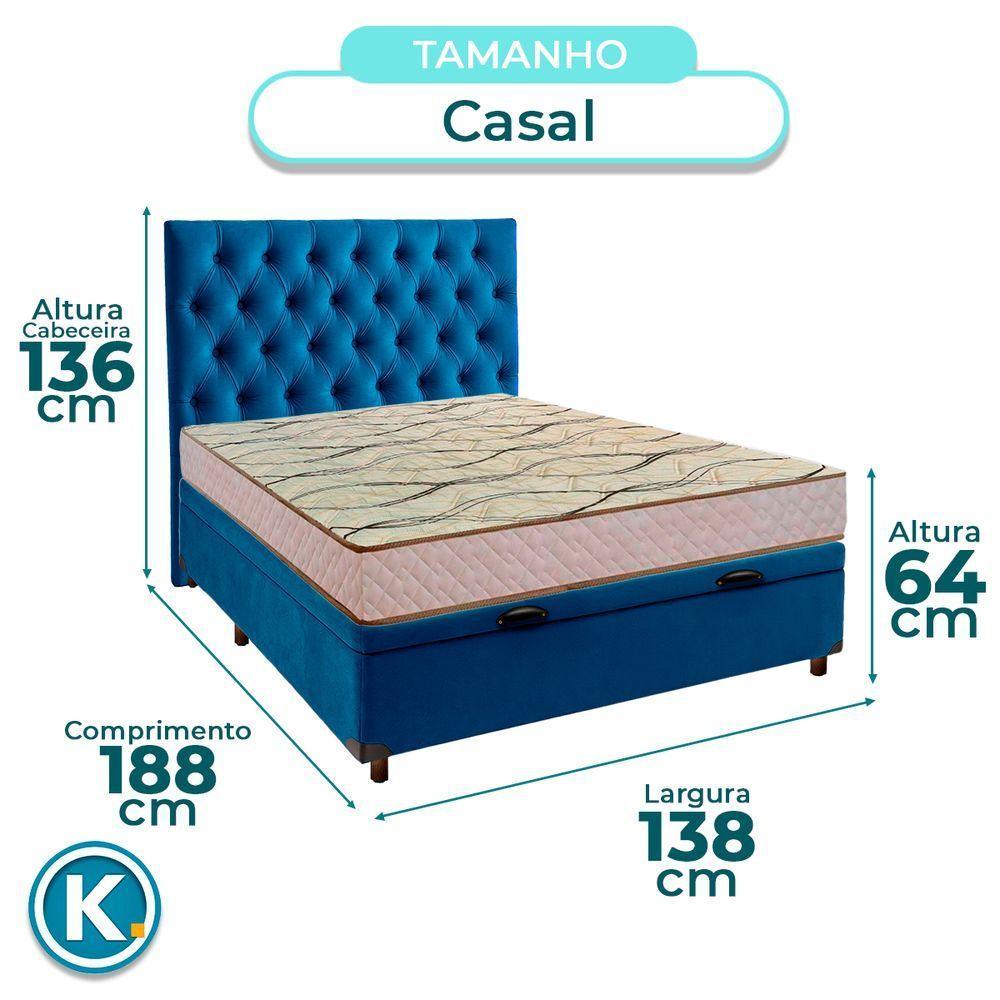 Cama + Bau Blindado E Colchão D33 Casal - Maxsono Paropas + Cabeceira - 3