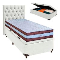 Cama + Bau Blindado E Colchão Molas Ensacadas Solteiro - Legaccy Paropas + Cabeceira - 1