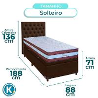 Cama + Bau Marrom E Colchão Molas Ensacadas Solteiro - Legaccy Paropas + Cabeceira - 3