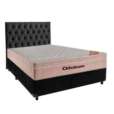 Kit Cama Box + Cabeceira + Colchão Casal Molas Ensacadas - Airtech - Ortobom