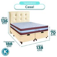 Cama + Bau Blindado E Colchão Molas Ensacadas Casal - Legaccy Paropas + Cabeceira - 3