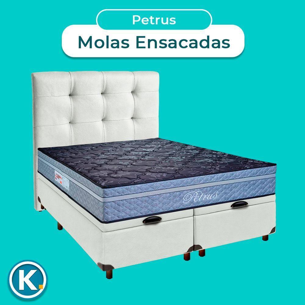 Cama + Bau Blindado E Colchão Molas Ensacadas Queen - Petrus Paropas + Cabeceira - 4