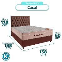 Cama + Box Blindado E Colchão Ortobom Molas Ensacadas Casal - Airtech + Cabeceira - 3
