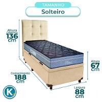 Cama + Bau Perola E Colchão Molas Ensacadas Solteiro - Petrus Paropas + Cabeceira - 3