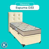 Cama + Bau Blindado E Colchão D33 Solteiro - Maxsono Paropas + Cabeceira