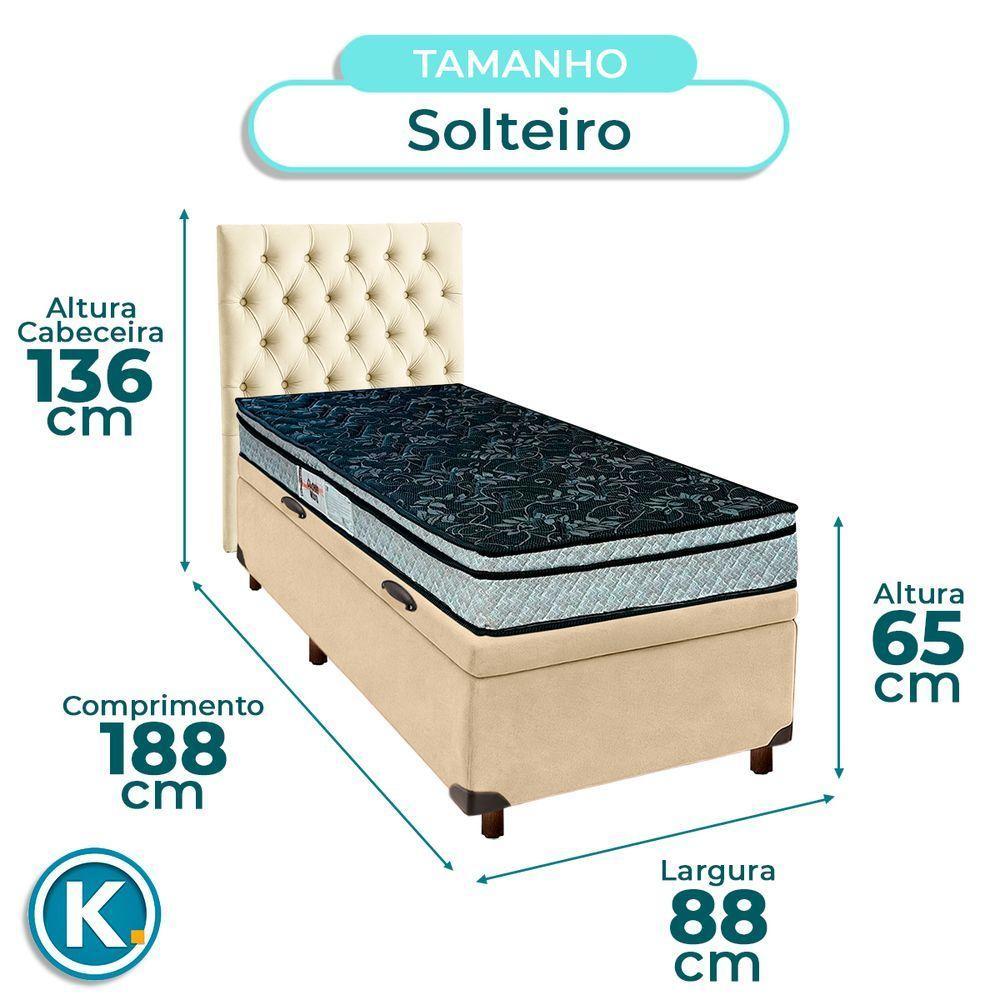 Kit Cabeceira + Cama Box Bau + Colchão Solteiro D28 Conforto Paropas - 3