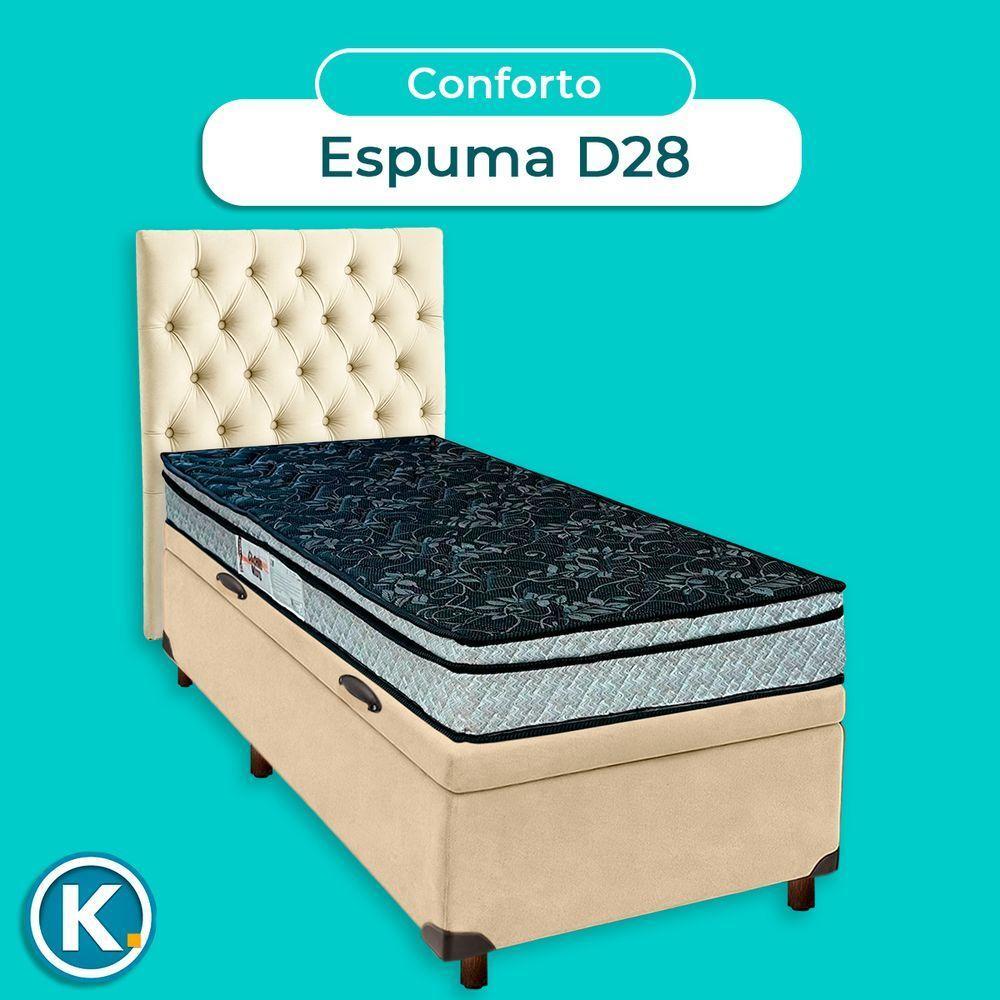 Kit Cabeceira + Cama Box Bau + Colchão Solteiro D28 Conforto Paropas - 4