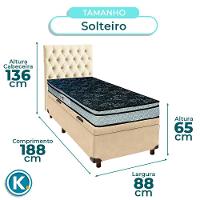 Kit Cabeceira + Cama Box Bau + Colchão Solteiro D28 Conforto Paropas - 3