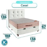 Cama + Bau Blindado E Colchão Ortobom Molas Ensacadas Casal - Airtech + Cabeceira - 3