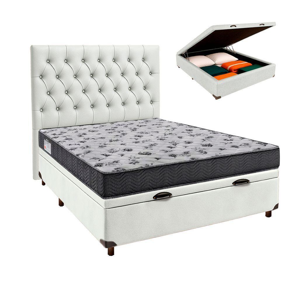 Kit Cabeceira + Cama Box Bau + Colchão Casal D33 Iso100 Ortobom - 1