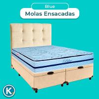 Kit Cabeceira + Cama Box Bau + Colchão Queen Molas Ensacadas Blue Paropas - 2