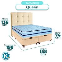 Kit Cabeceira + Cama Box Bau + Colchão Queen Molas Ensacadas Blue Paropas - 5