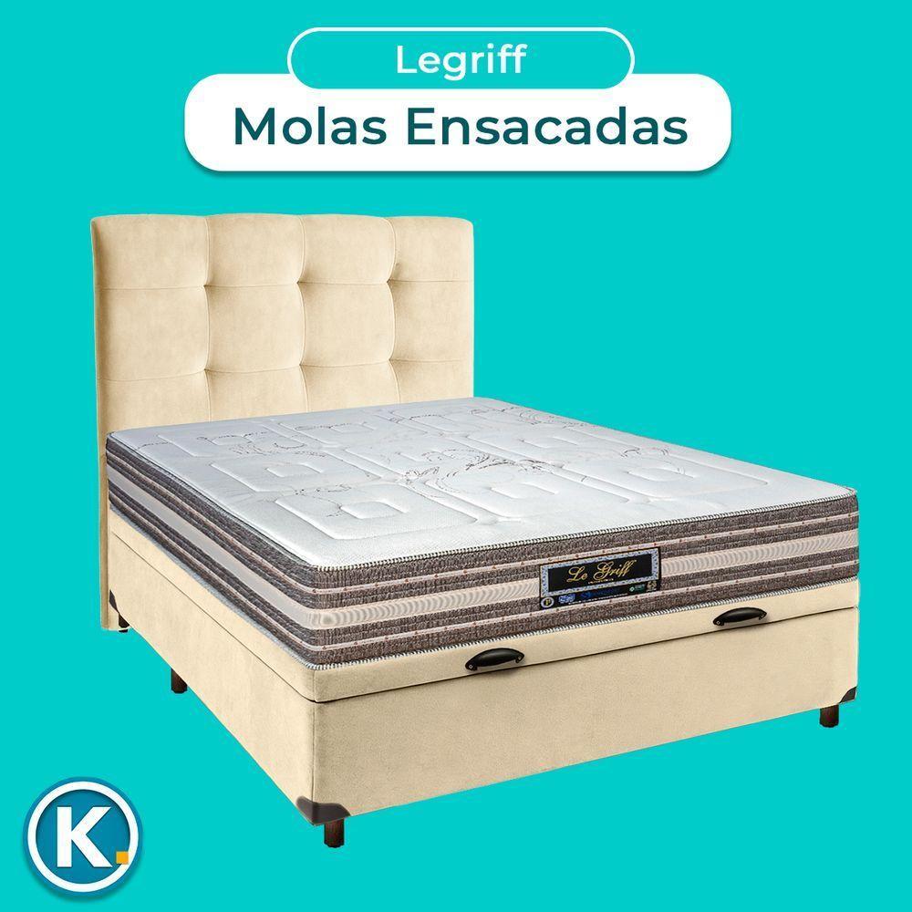 Kit Cabeceira + Cama Box Bau + Colchão Casal Molas Ensacadas Legriff Sankonfort - 4