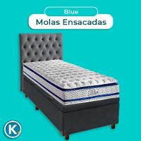 Kit Cabeceira + Cama Box Bau + Colchão Solteiro Molas Ensacadas Blue Paropas - 3