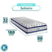 Kit Cabeceira + Cama Box Bau + Colchão Solteiro Molas Ensacadas Blue Paropas