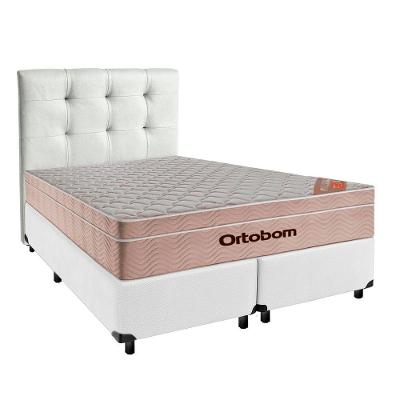 Kit Cabeceira + Cama Box + Colchão Queen Molas Ensacadas Airtech Ortobom