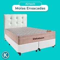 Kit Cabeceira + Cama Box + Colchão Queen Molas Ensacadas Airtech Ortobom