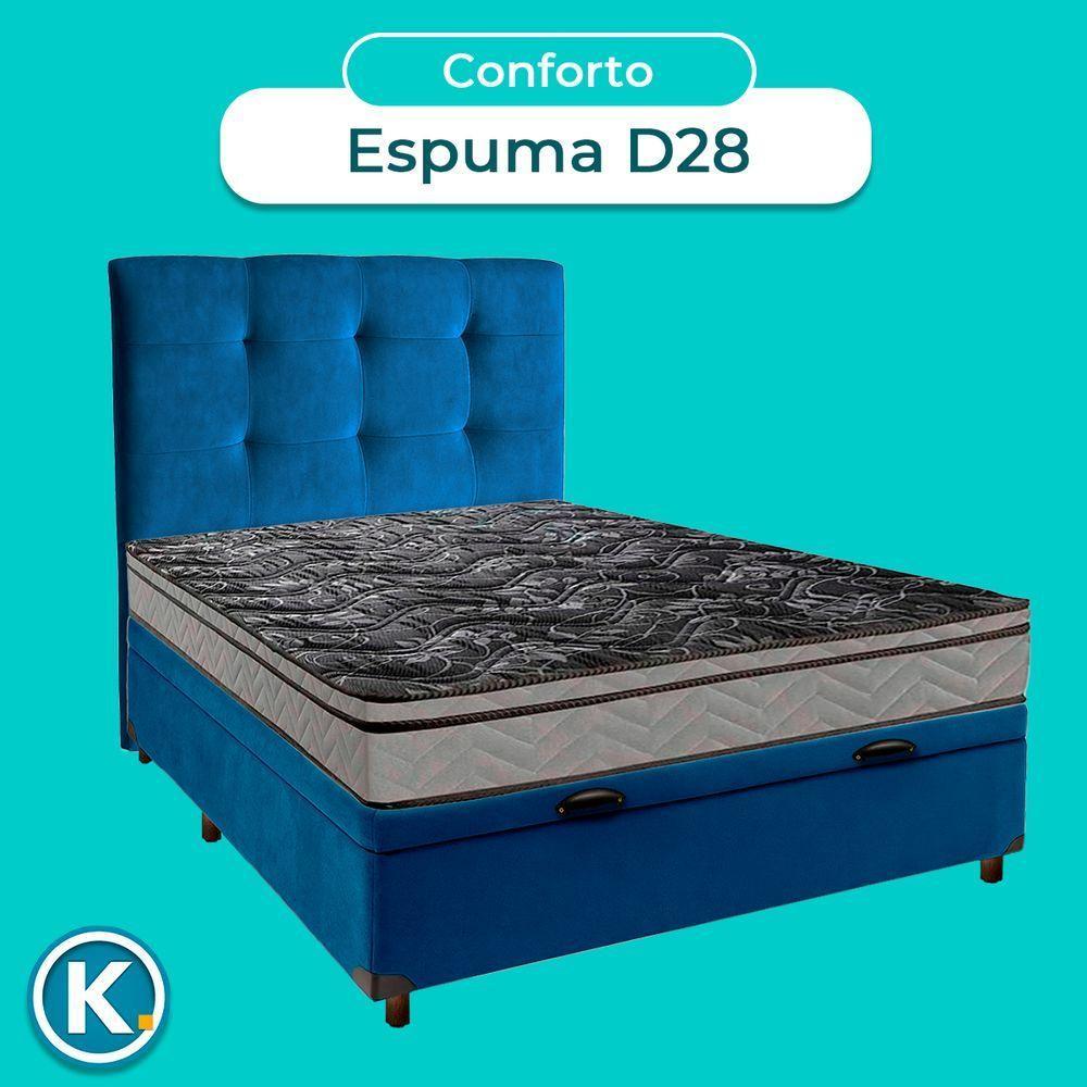 Kit Cabeceira + Cama Box Bau + Colchão Casal D28 Conforto Paropas - 4