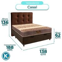 Kit Cabeceira + Cama Box Bau + Colchão Casal D26 Ortophedic Sankonfort - 3