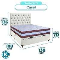 Kit Cabeceira + Cama Box Bau + Colchão Casal Molas Ensacadas Legaccy Paropas - 3