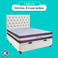 Kit Cabeceira + Cama Box Bau + Colchão Casal Molas Ensacadas Legaccy Paropas