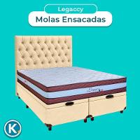 Kit Cabeceira + Cama Box Bau + Colchão Casal Molas Ensacadas Legaccy Paropas