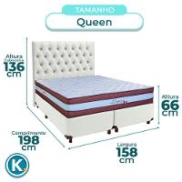 Cama + Box Branco E Colchão Molas Ensacadas Queen - Legaccy Paropas + Cabeceira - 3