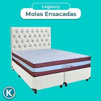 Cama + Box Branco E Colchão Molas Ensacadas Queen - Legaccy Paropas + Cabeceira