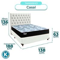 Cama + Box Branco E Colchão Molas Ensacadas Casal - Life Gold Paropas + Cabeceira - 3