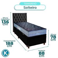 Kit Cabeceira + Cama Box Bau + Colchão Solteiro Molas Ensacadas Petrus Paropas - 3