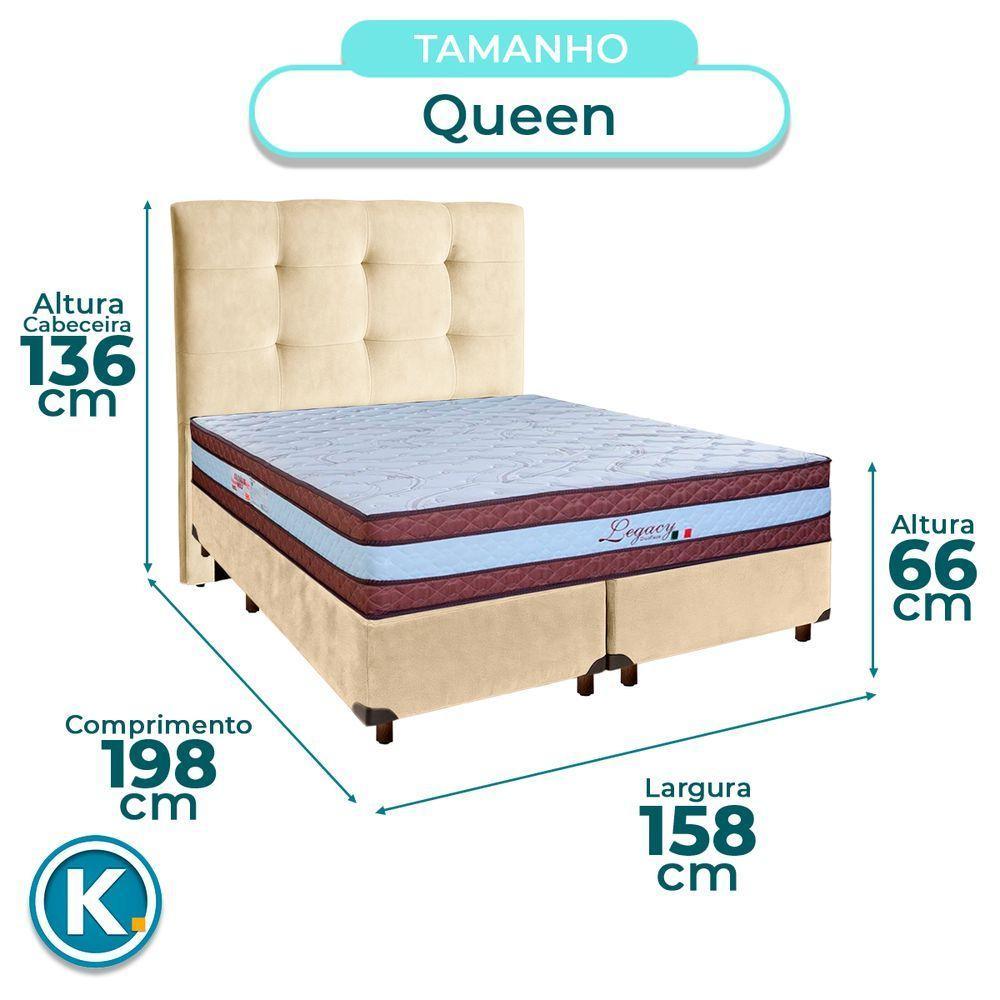 Kit Cama Box + Cabeceira + Colchão Queen Molas Ensacadas - Legaccy - Paropas - 3