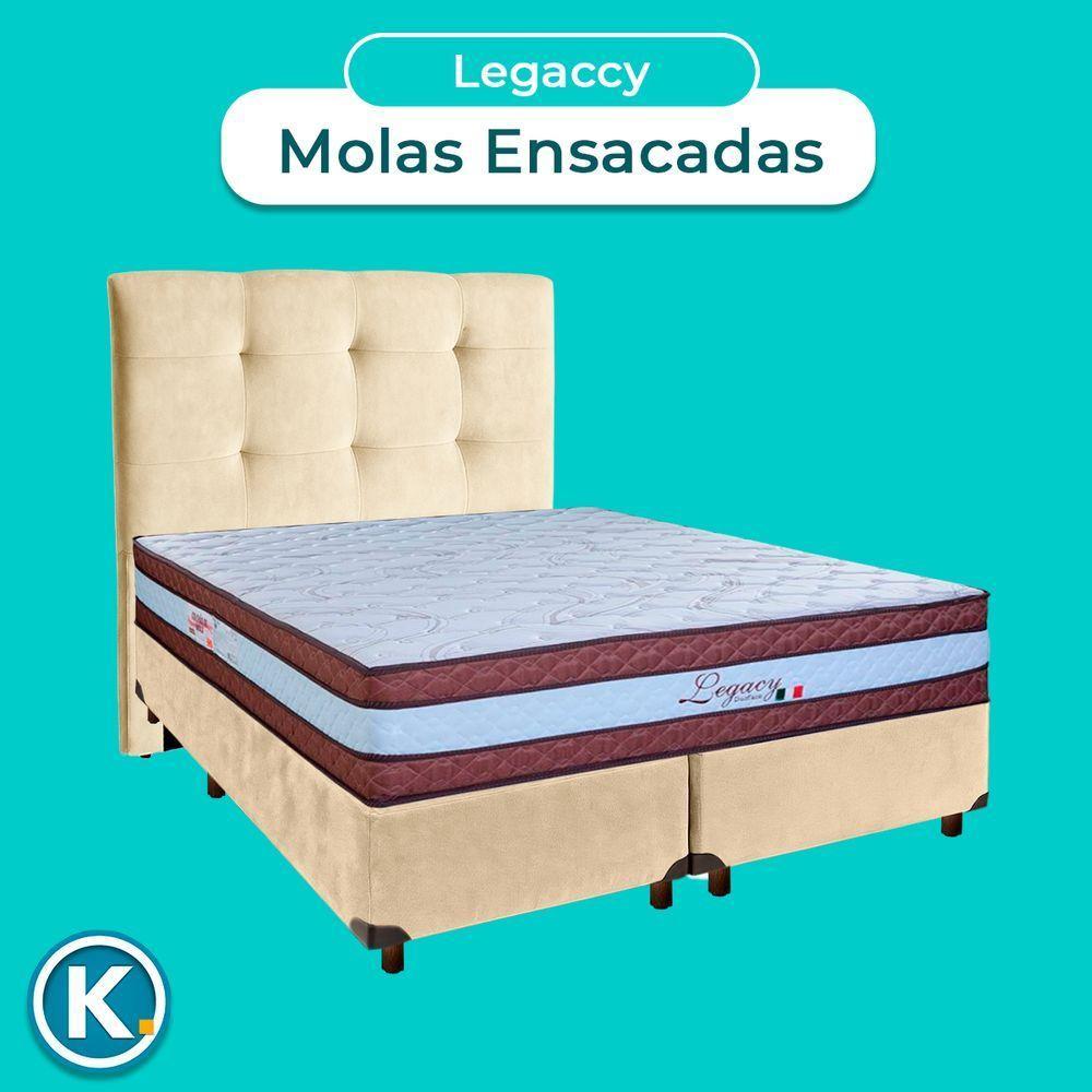 Kit Cama Box + Cabeceira + Colchão Queen Molas Ensacadas - Legaccy - Paropas - 4