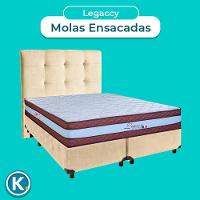 Kit Cama Box + Cabeceira + Colchão Queen Molas Ensacadas - Legaccy - Paropas