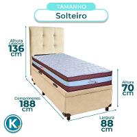Kit Cabeceira + Cama Box Bau + Colchão Solteiro Molas Ensacadas Legaccy Paropas - 3