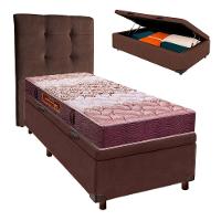 Kit Cabeceira + Cama Box Bau + Colchão Solteiro D26 Ortophedic Sankonfort - 1