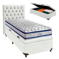 Kit Cabeceira + Cama Box Bau + Colchão Solteiro Molas Ensacadas Blue Paropas - 1
