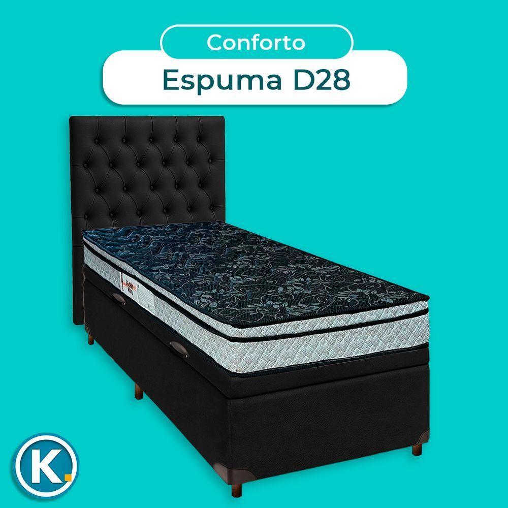 Kit Cabeceira + Cama Box Bau + Colchão Solteiro D28 Conforto Paropas - 4