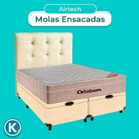 Kit Cabeceira + Cama Box Bau + Colchão Casal Molas Ensacadas Airtech Ortobom - 2
