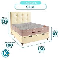 Kit Cabeceira + Cama Box Bau + Colchão Casal Molas Ensacadas Airtech Ortobom - 5