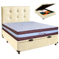 Kit Cabeceira + Cama Box Bau + Colchão Casal Molas Ensacadas Legaccy Paropas - 1