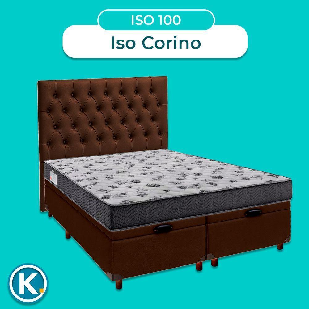 Kit Cabeceira + Cama Box Bau + Colchão Casal D33 Iso100 Ortobom - 4